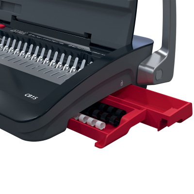 Masina de indosariat GBC CombBind CB15, manuala, cu spire din plastic, A4, 15/165 coli, negru-argintiu